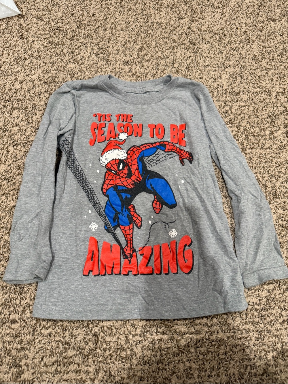 Marvel Gray Long Sleeve Spider-Man 'Season to Be Amazing' Tee